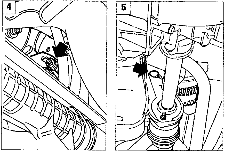 Two diagrams showing the alternator bracket with arrows pointing to the fixing nuts.