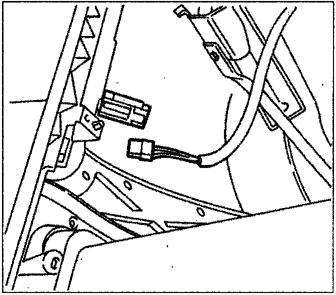 Diagram showing electrical connectors being disconnected behind the dashboard area