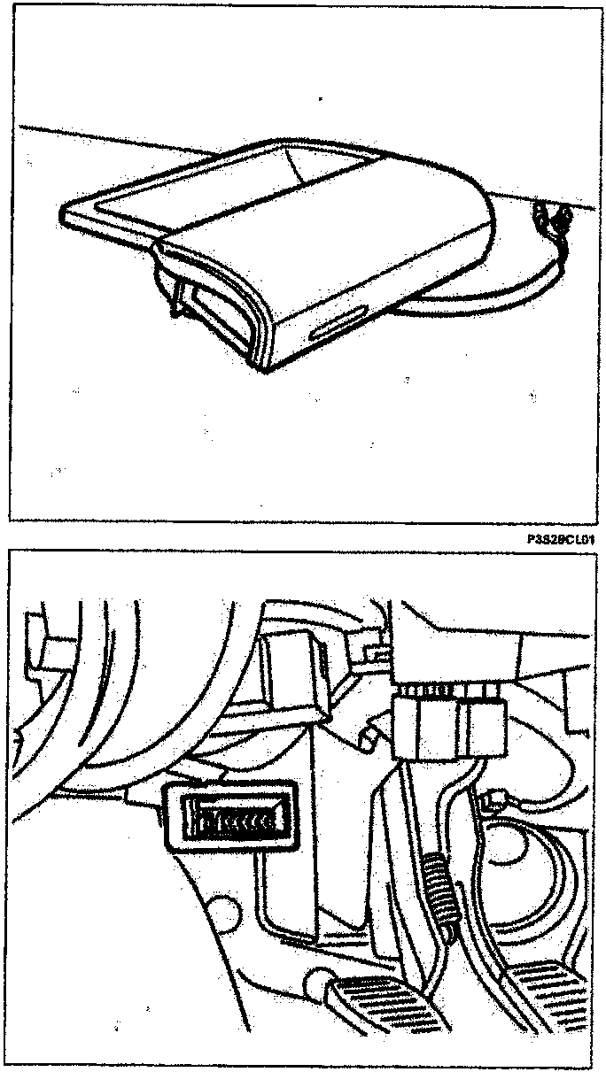 Diagram showing an air bag module and its installation location within the vehicle steering assembly