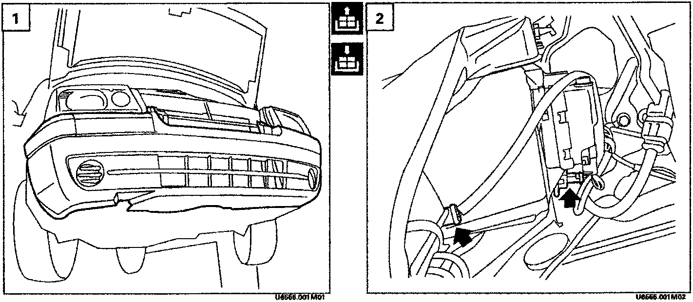 Front view of the vehicle with bonnet open