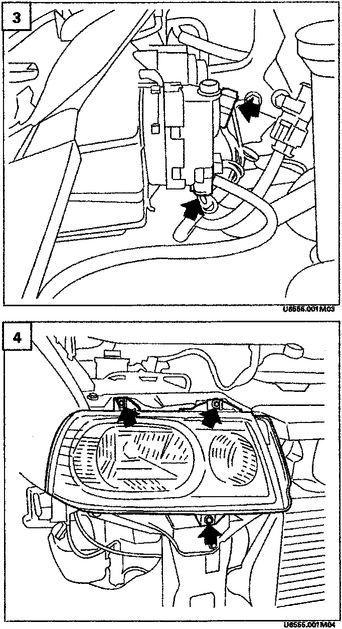 Detail of wiring connectors behind the front bumper area