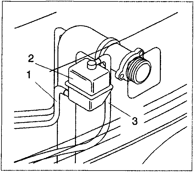 Diagram showing float valve assembly with callout numbers 1, 2, and 3