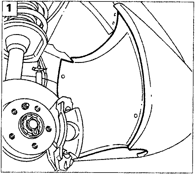 Wheel arch area showing suspension and brake components