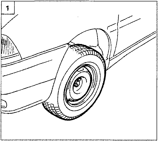 Rear wheel and fender assembly diagram for vehicle repair