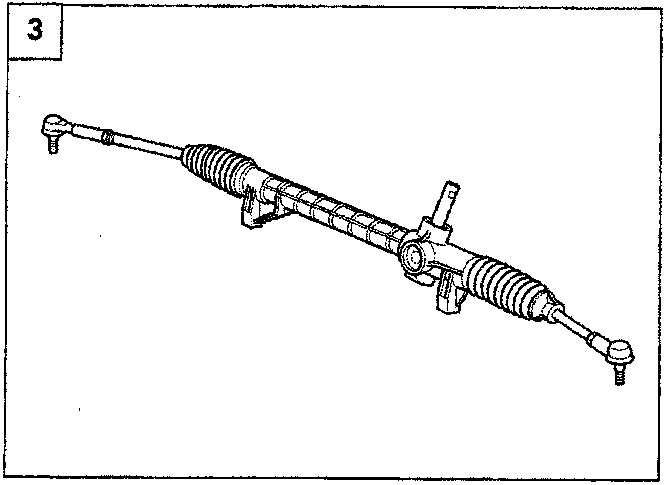 Isolated view of the removed mechanical steering box assembly.