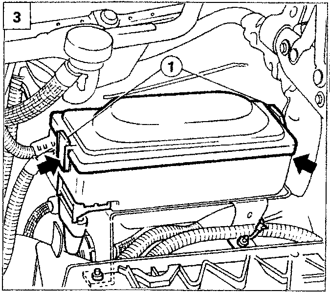 Close-up diagram of the junction unit cover being removed, indicated by callout 1.