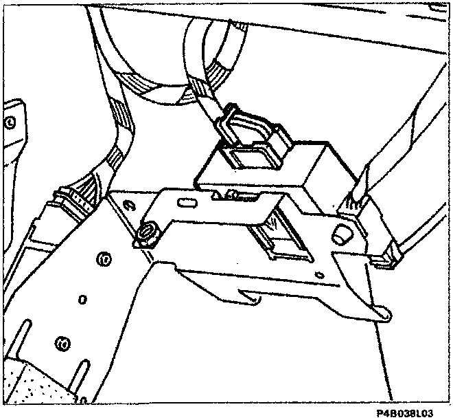 Diagram showing the bracket being withdrawn from the vehicle, with the Fiat-CODE control unit attached and wiring harnesses visible