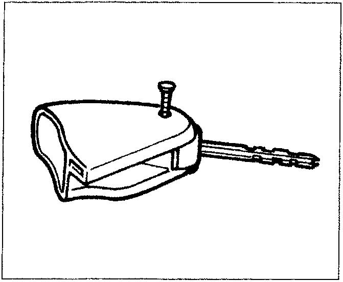 The key head with the retaining pin extracted and protruding from its housing