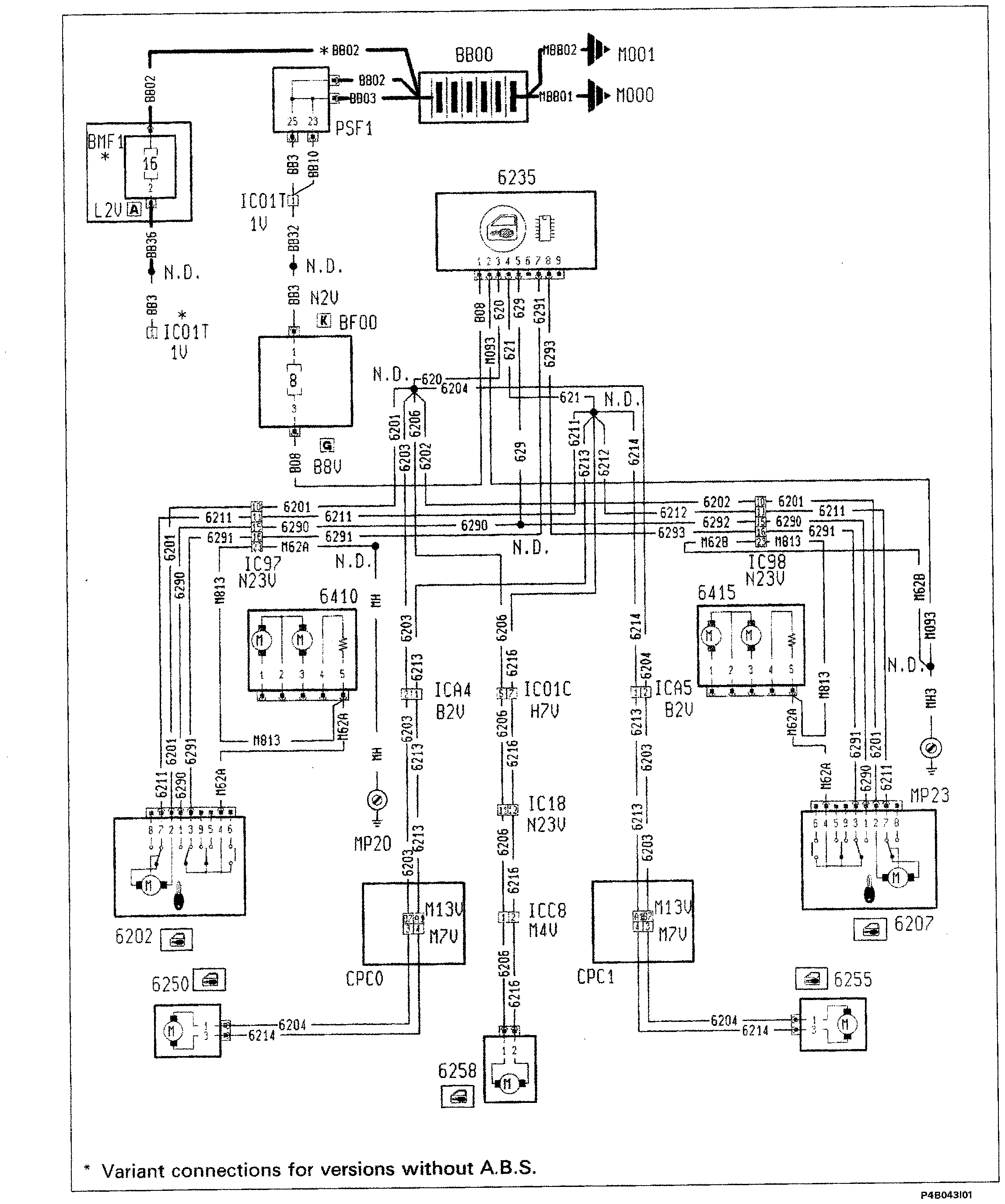 Fiat Scudo wiring diagram: 55 ELECTRICAL EQUIPMENT – Wiring diagrams (98 range)