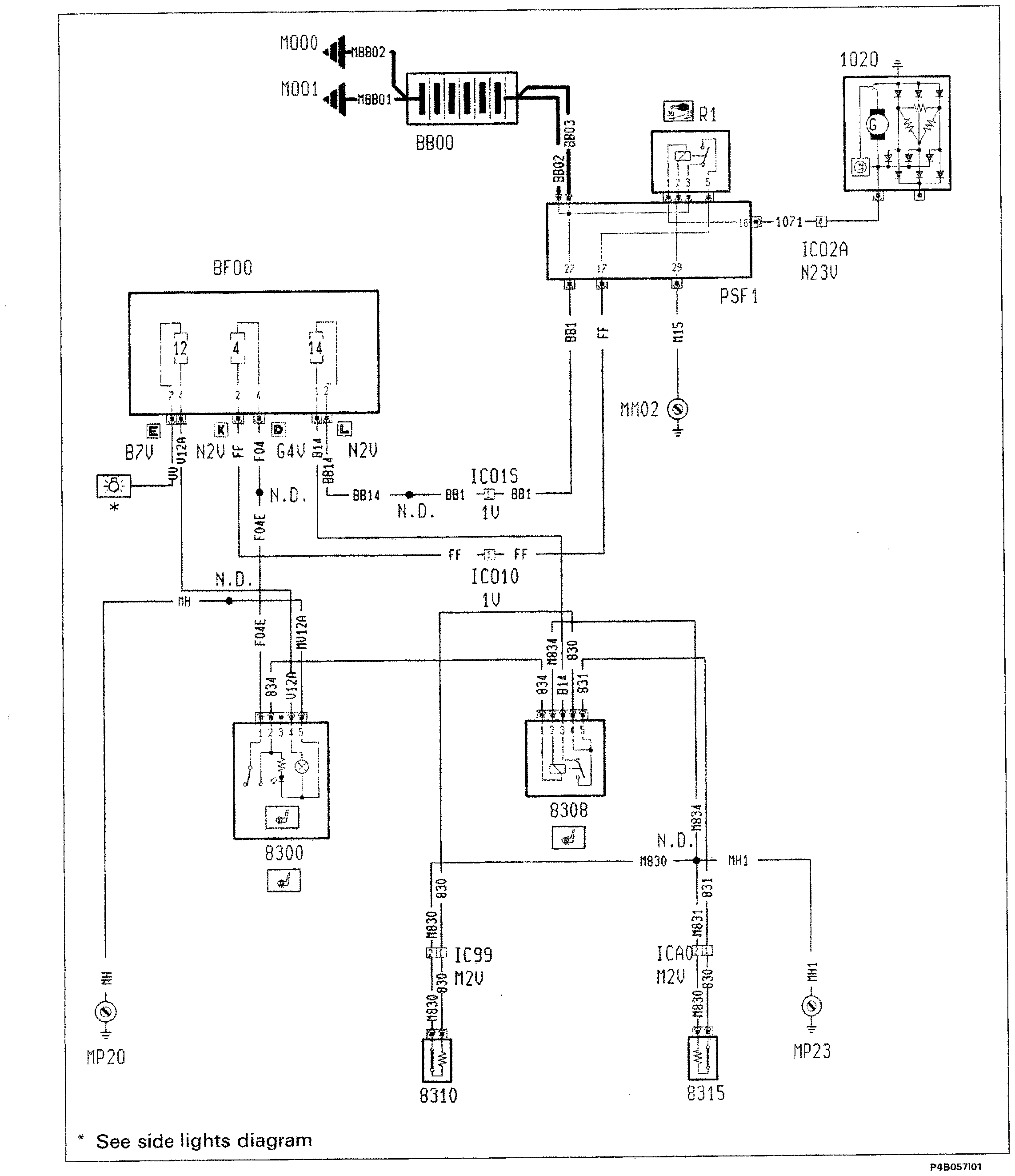 Fiat Scudo wiring diagram: 55 ELECTRICAL EQUIPMENT – Wiring diagrams (98 range)