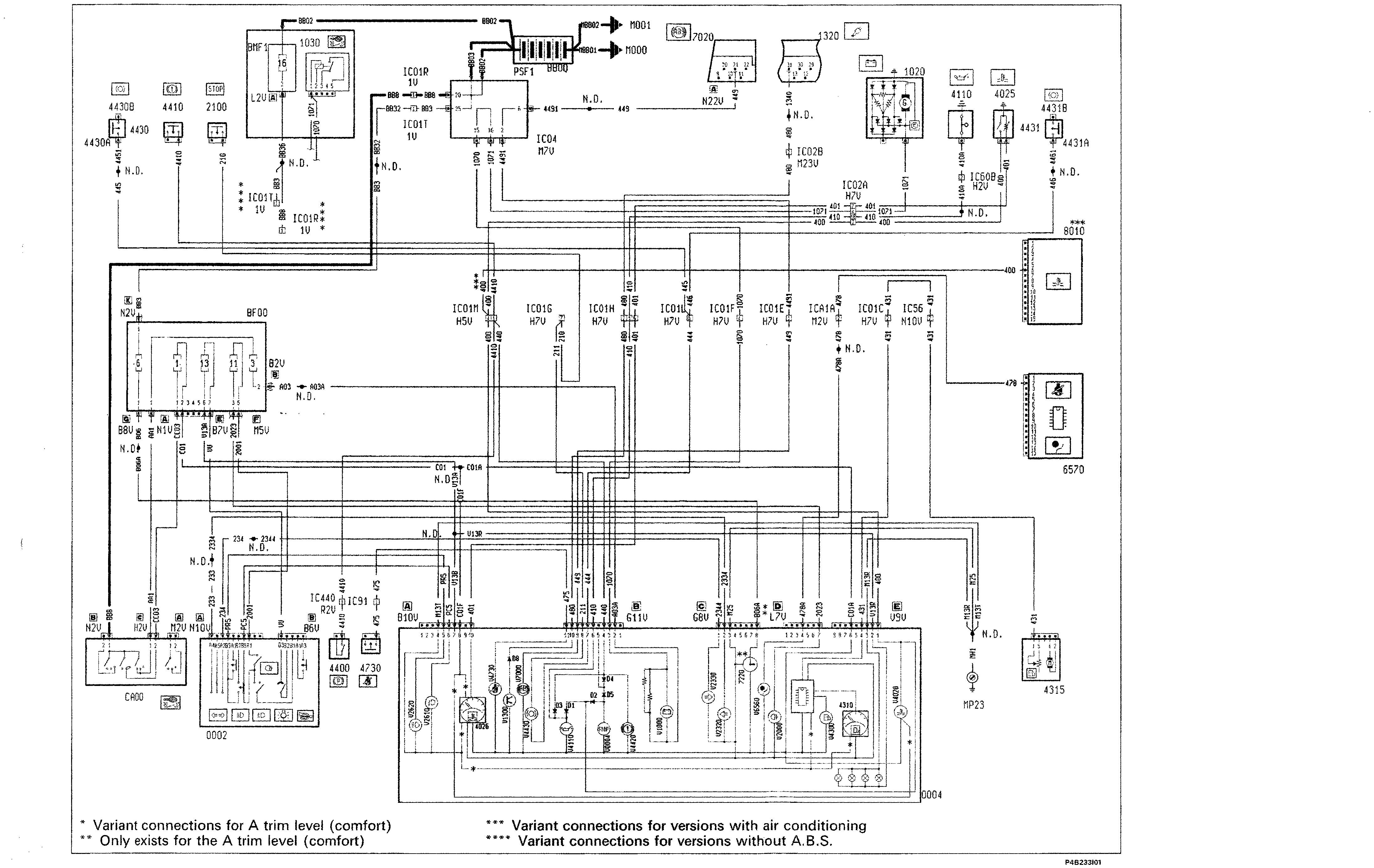 Fiat Scudo wiring diagram: 55 ELECTRICAL EQUIPMENT – Wiring diagrams (98 range)
