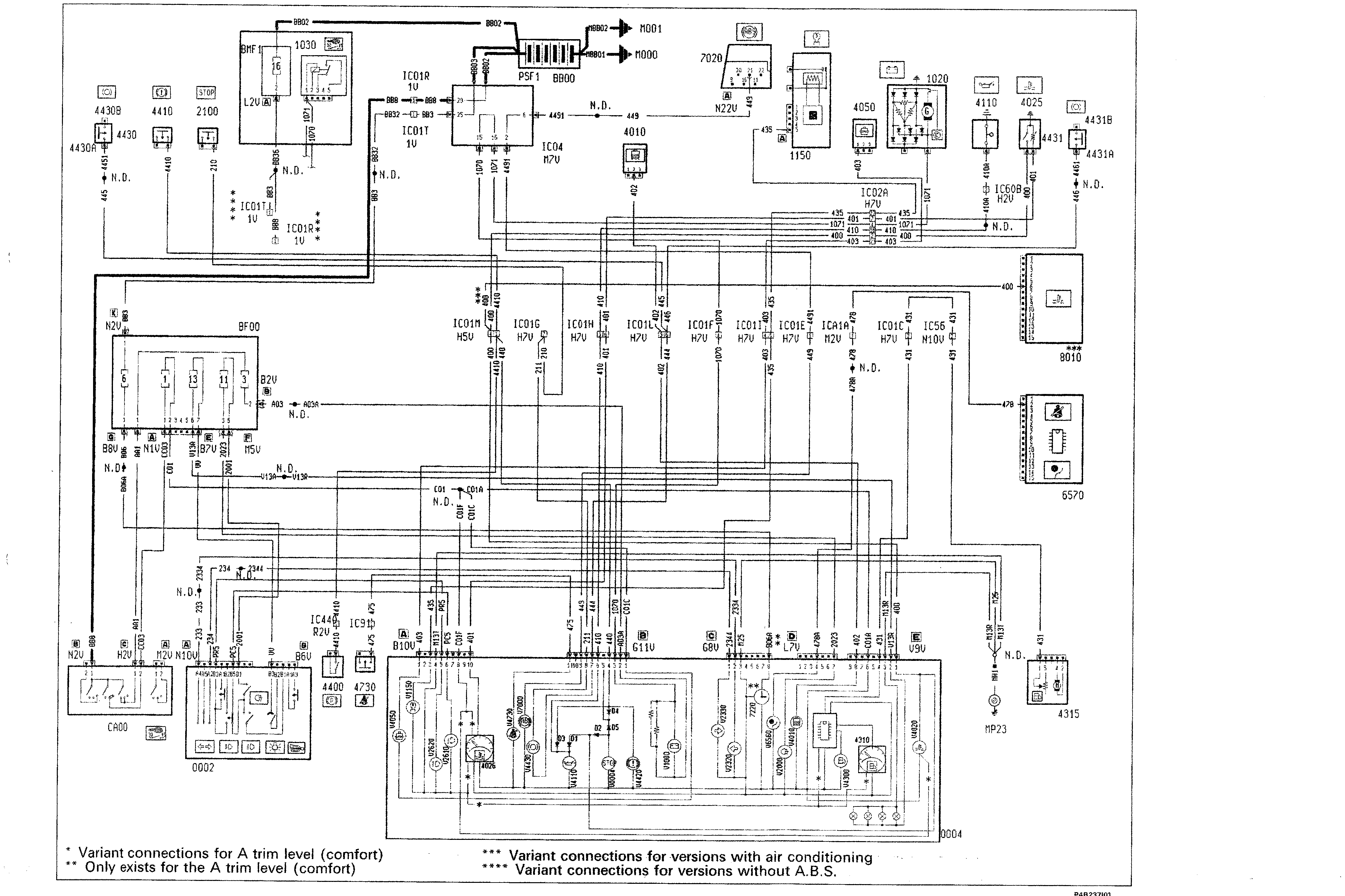 Fiat Scudo wiring diagram: 55 ELECTRICAL EQUIPMENT – Wiring diagrams (98 range)