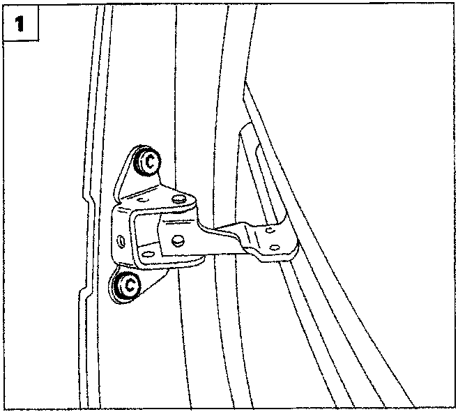 Diagram showing the sliding guide and its fixings along the vehicle body.