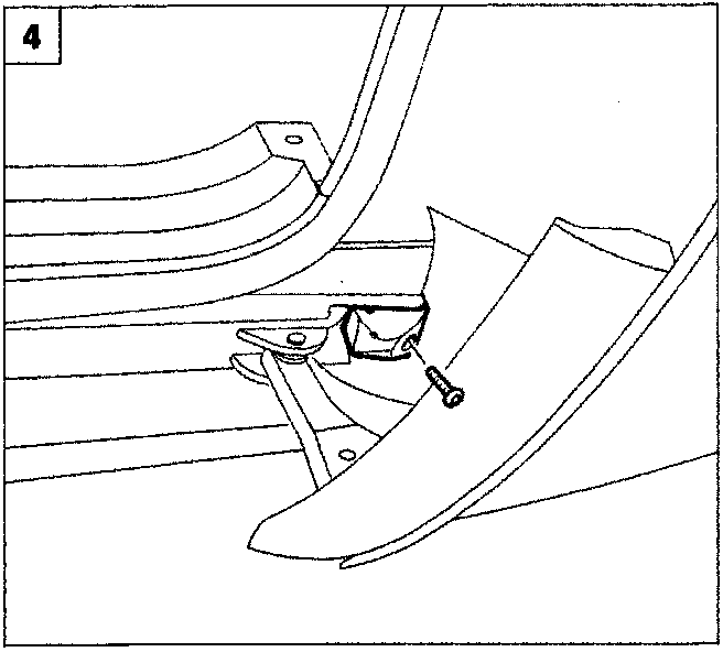 Diagram showing the supporting bracket being extracted from the door.