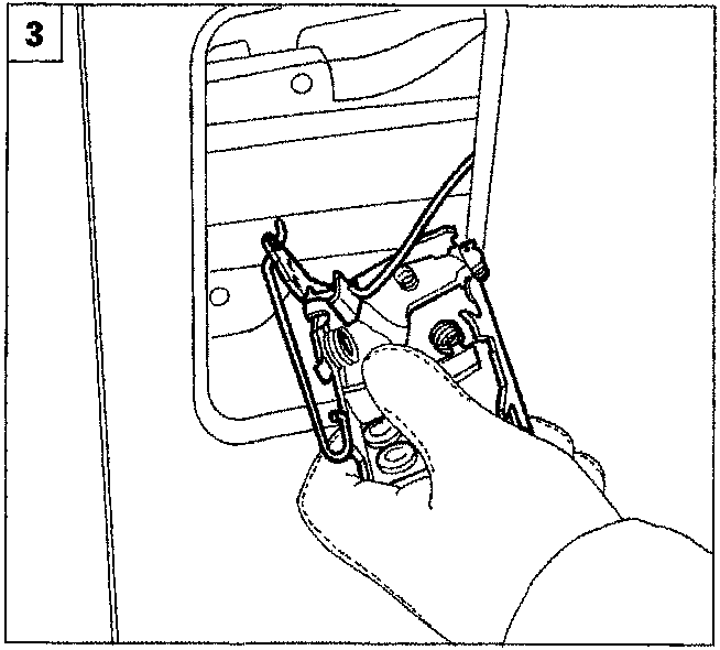 Diagram showing the removal of the outer handle and disconnecting rods from the lock mechanism