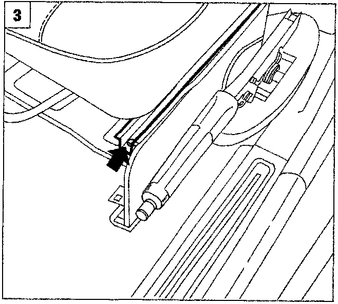 Diagram showing the interior floor area with the seat sliding guide rail and mounting bracket