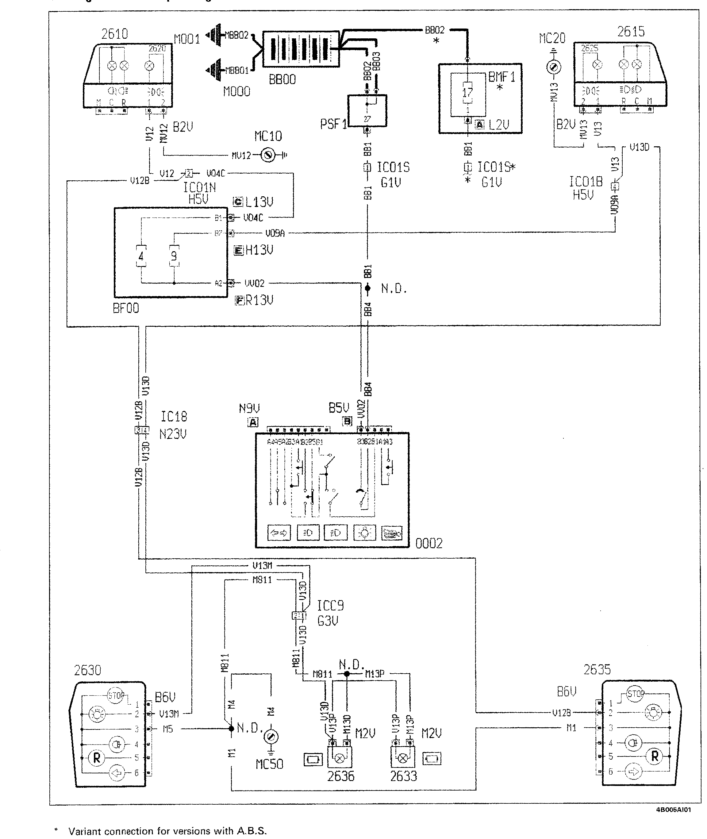 Fiat Scudo wiring diagram: 55 ELECTRICAL EQUIPMENT – Wiring diagrams (99 range)