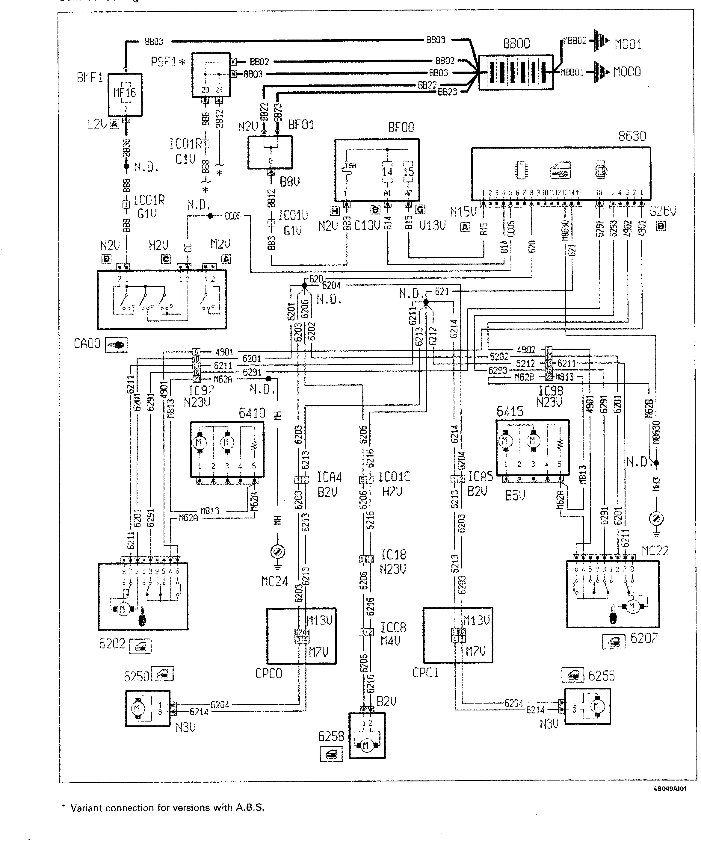 Fiat Scudo wiring diagram: 55 ELECTRICAL EQUIPMENT – Wiring diagrams (99 range)
