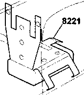 Diagram showing the location of the Fiat-CODE aerial 8220 and control unit 8221.