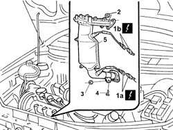 Exhaust manifold with catalytic converter - r r