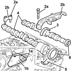 Camshaft in cylinder head - r r on vehicle