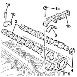 Camshaft in cylinder head - r r on vehicle