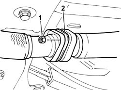Front catalytic converter attachment seal - replace