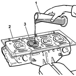 Single cylinder head, removed - overhaul