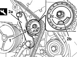 Toothed timing belt - r r with engine removed