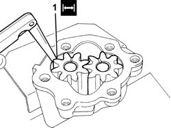 Engine oil pump, removed - check at bench