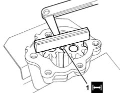 Engine oil pump, removed - check at bench