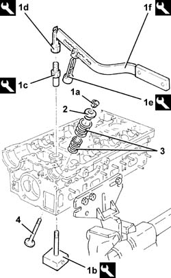 Single cylinder head, removed - overhaul