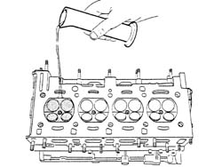 Single cylinder head, removed - overhaul