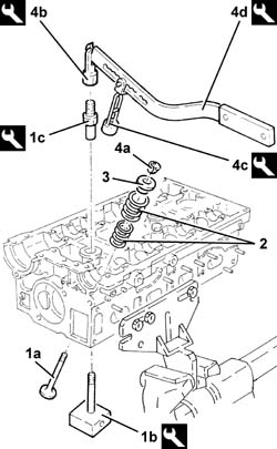 Single cylinder head, removed - overhaul