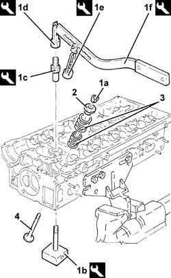Single cylinder head, removed - overhaul