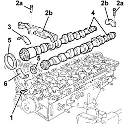 Camshaft in cylinder head - r r with head removed
