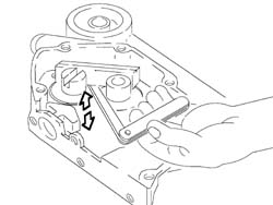 Engine oil pump, removed - check at bench