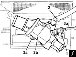 Thermostat unit - r + r with cylinder head removed
