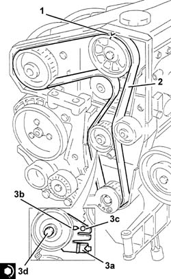 Toothed timing belt - r r with engine removed