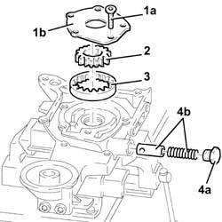 Engine oil pump, removed - check at bench
