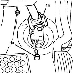 Steering control shaft joints - tighten screws