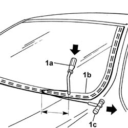 Windscreen glass r r including cleaning of housing