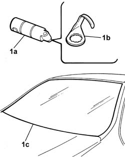 Windscreen glass r r including cleaning of housing