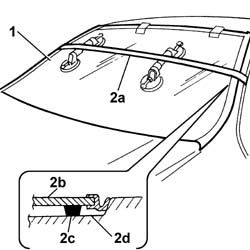 Windscreen glass r r including cleaning of housing