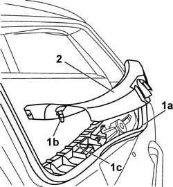 Folding opening rearscreen glass lower TRIM - R.R.