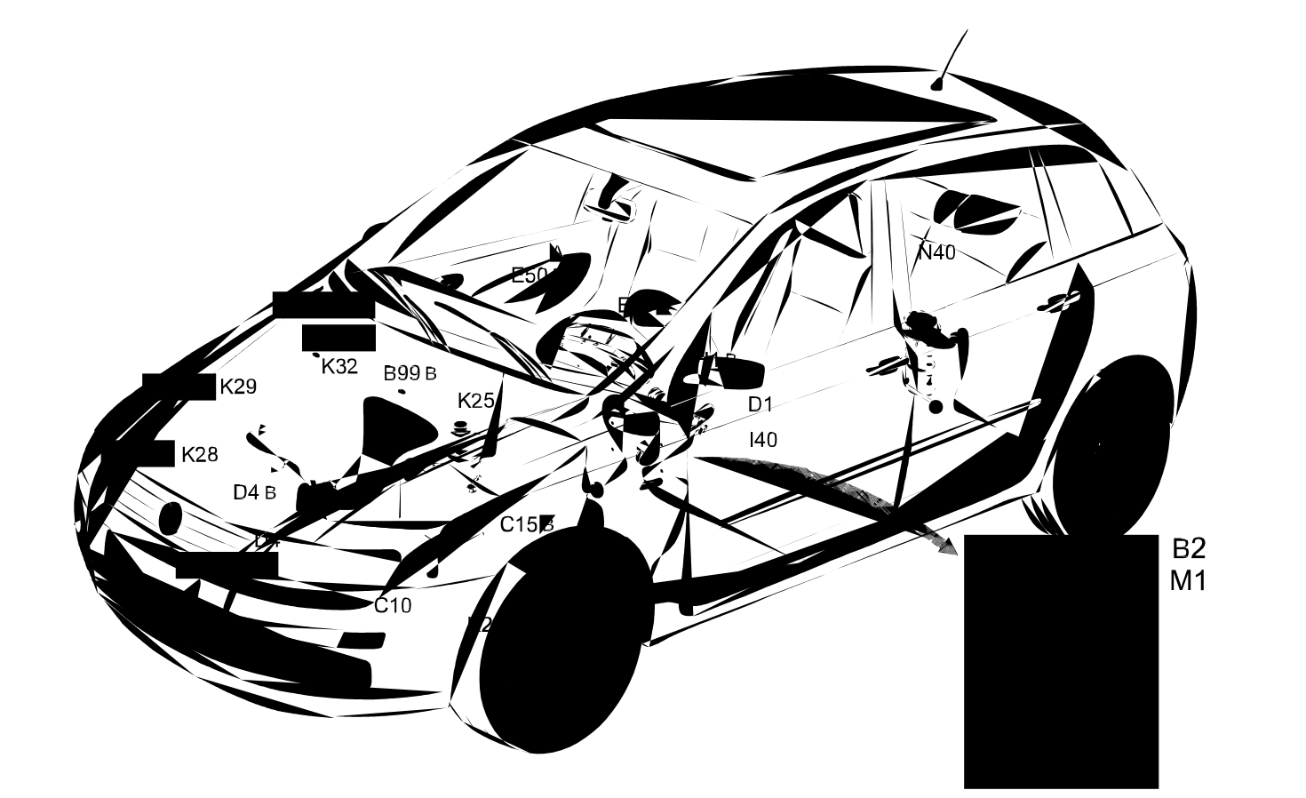 INSTRUMENT PANEL - Location of components