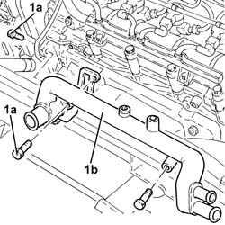 Variable geometry turbocharger exhaust manifold assembly sleeveleading to exhaust pipe r r