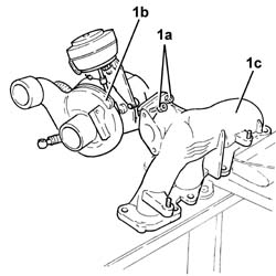 Variable geometry turbocharger exhaust manifold sleeve leading to exhaust pipe dismantle at bench