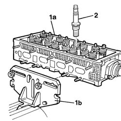 Single cylinder head, removed - overhaul