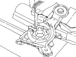 Engine oil pump, removed - check at bench